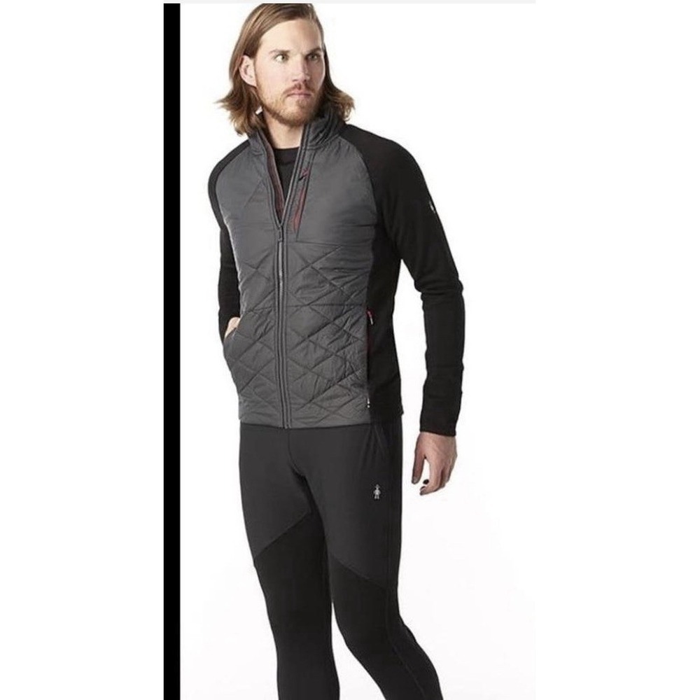 Smartwool Smartloft 120 Jacket Men XL Black Charcoal Merino Wool Quilted